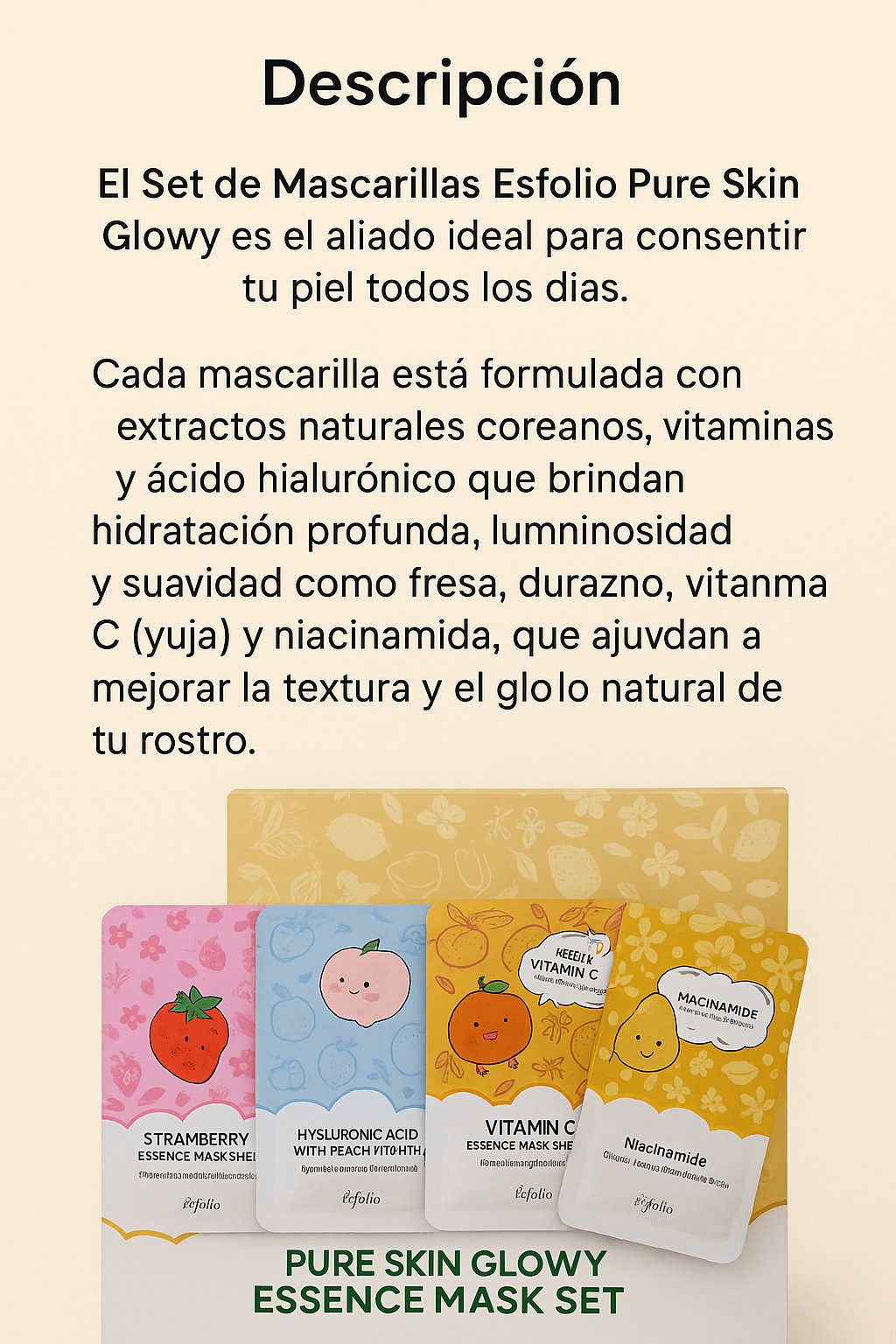 Set Mascarillas faciales Esfolio Pure Skin Glowy