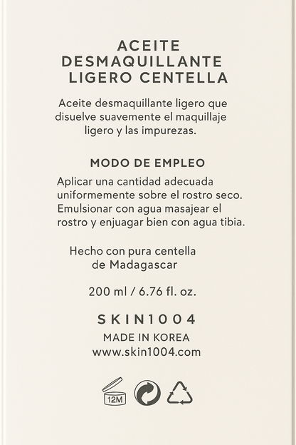 Aceite Desmaquillante Ligero Centella – SKIN1004 Madagascar
