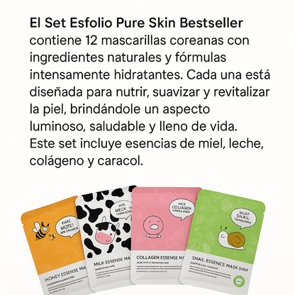 Set de Mascarillas Faciales Pure Skin Bestseller – Esfolio